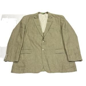 Haspel Men's Tan 100% Linen 2 Button Suit Jacket Blazer Sports Coat Size 48L